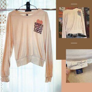Universal Thread "Speak With Love" Fleece Sweatshirt - Cream - Size XXL - GUC